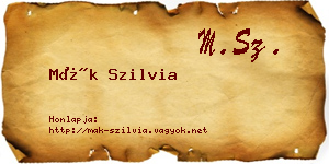 Mák Szilvia névjegykártya
