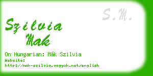 szilvia mak business card