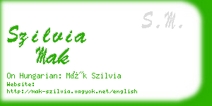 szilvia mak business card
